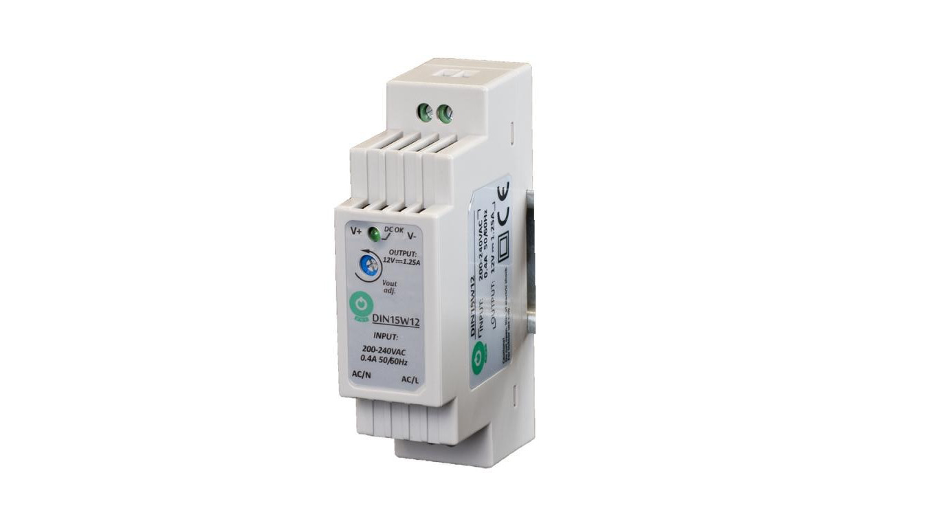 Zasilacz POS na szynę DIN 15W 12V DC 1,25A DIN15W12