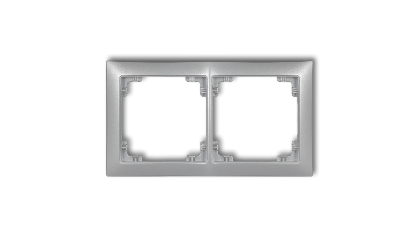 DECO Ramka uniwersalna podwójna z tworzywa DECO Soft srebrny metalik 7DRSO-2