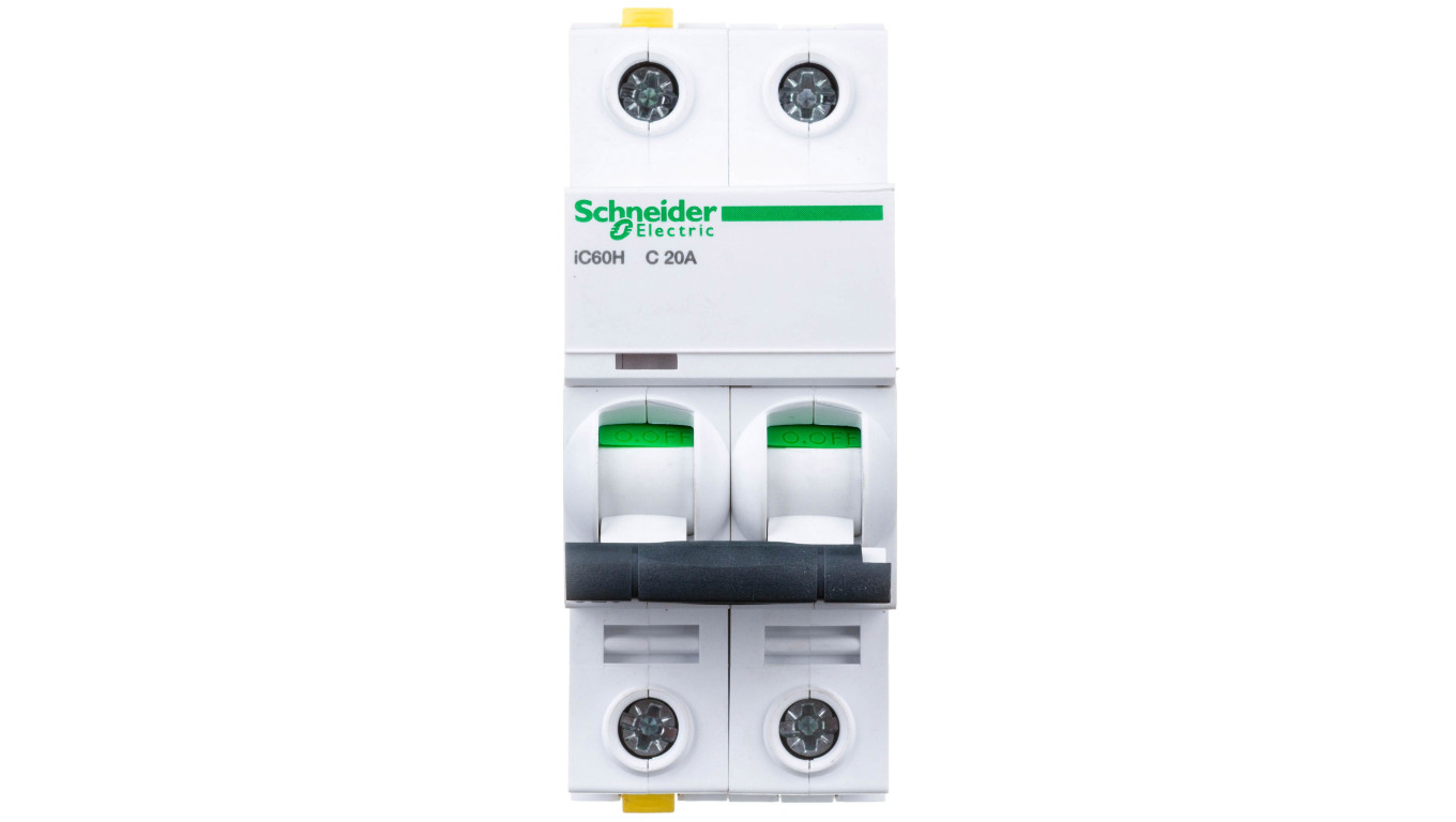 Wyłącznik nadprądowy 2P C 20A 10kA AC iC60H-C20-2 A9F07220