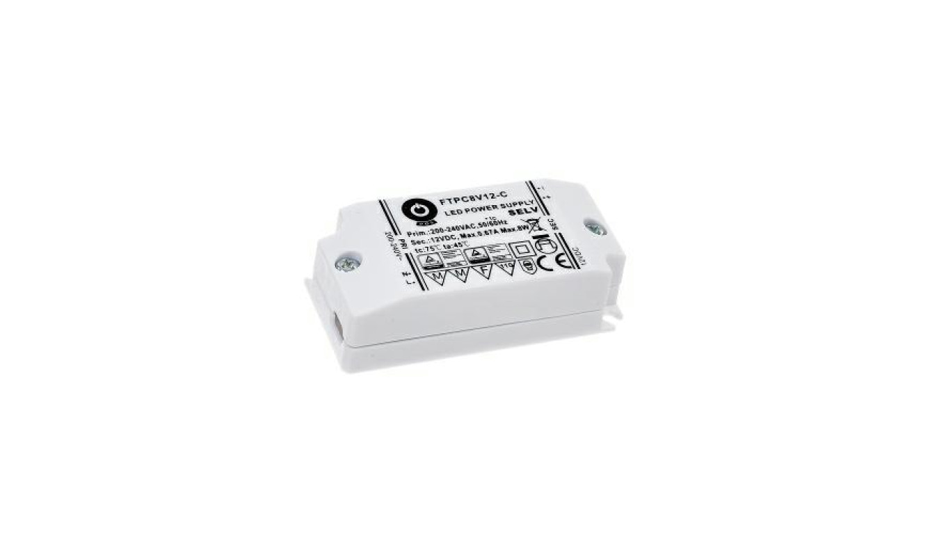 Zasilacz led FTPC 8W meblowy 12V DC FTPC8V12