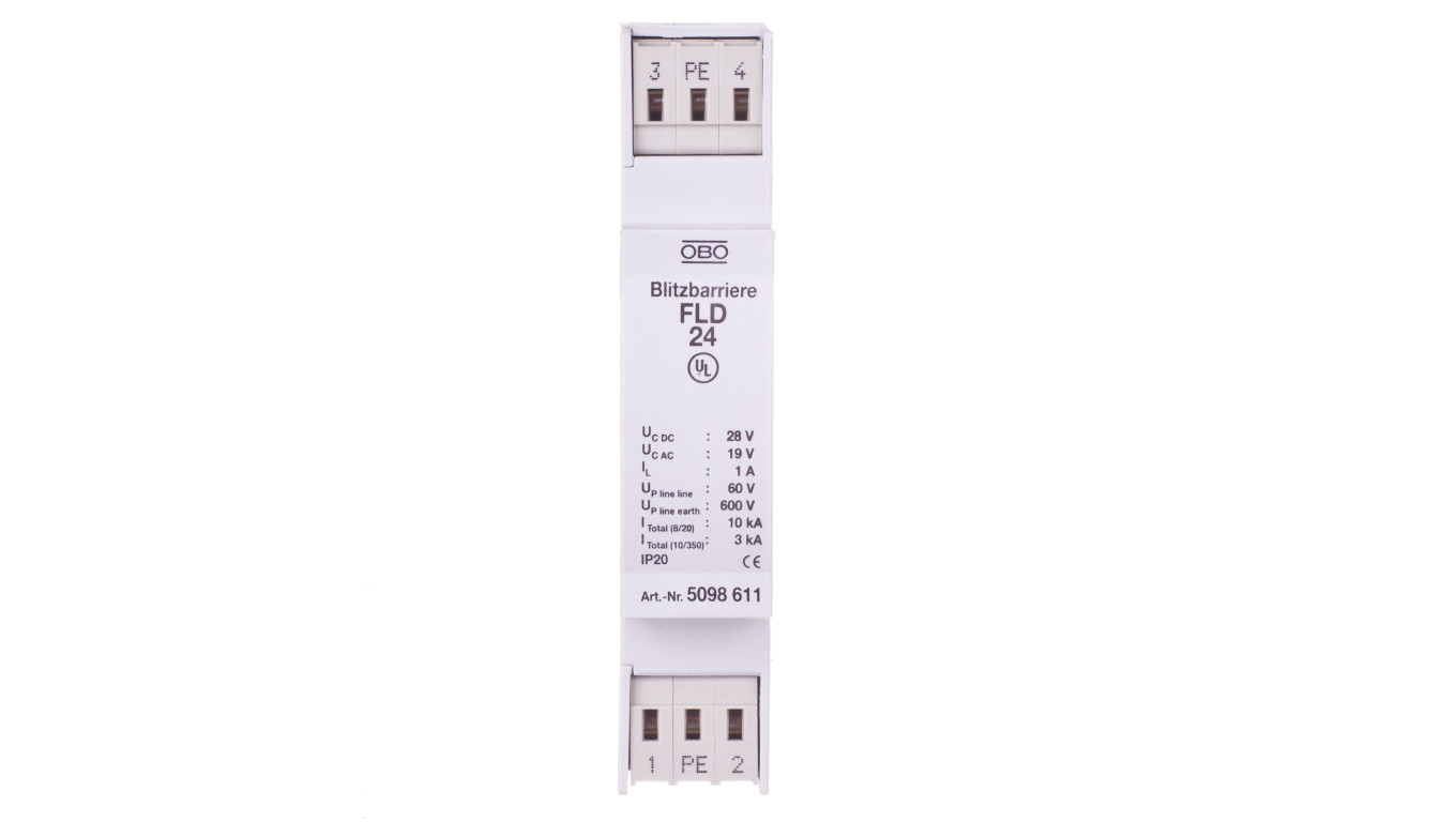 Ogranicznik przepięć dla systemów dwużyłowych 19VAC/28VDC 5kA 10kV FLD 24 5098611