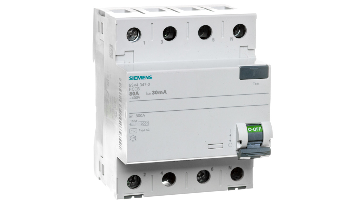 Wyłącznik różnicowoprądowy 4P 80A 0,03A Typ AC 30mA 400V SENTRON 5SV4347-0