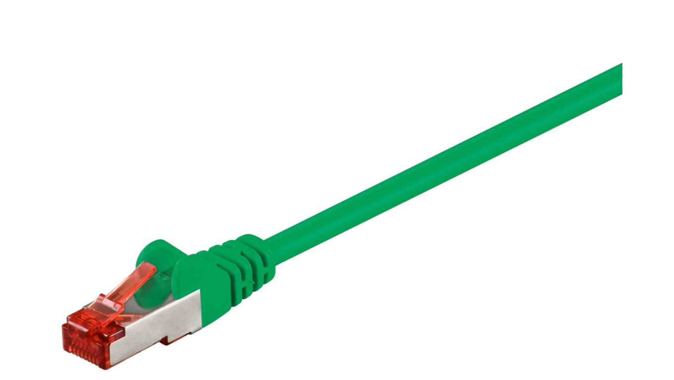 CAT 6 Kabel łączący, S/FTP (PiMF), Zielony - Długość kabla 25 m