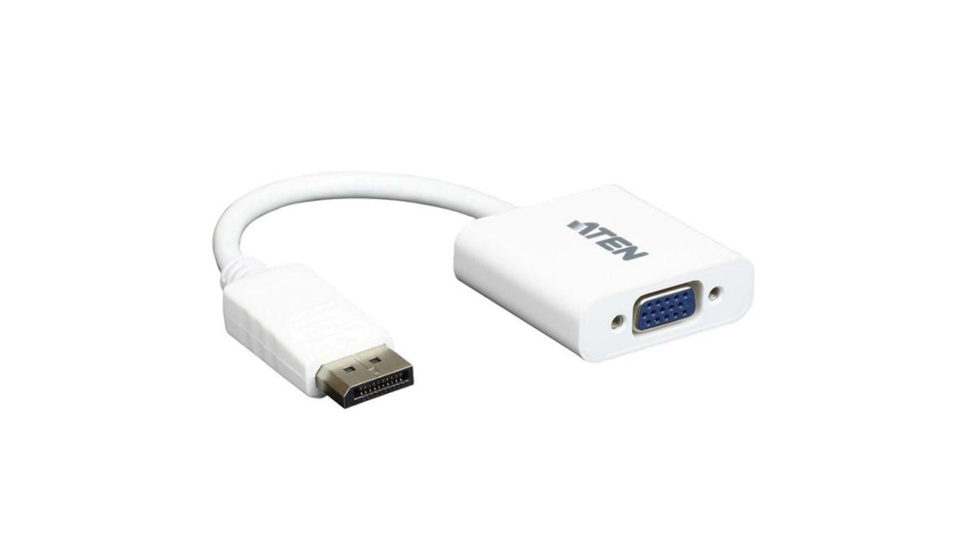 Adapter DisplayPort - VGA (D-Sub VGA 15-pin) Full HD (wtyk / gniazdo) biały ATEN VC925