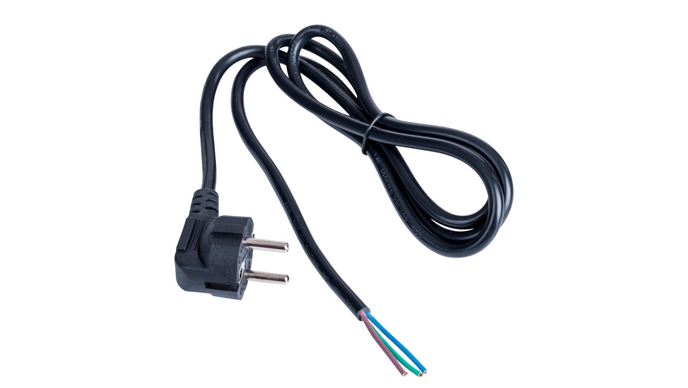 Kabel zasilający bez zakończenia Akyga AK-OT-01P CU 3x1mm² CEE 7/7 1.5m
