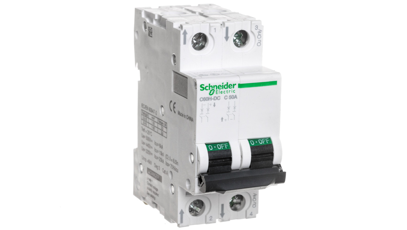 Wyłącznik nadprądowy 2P C 50A DC C60H-DC A9N61538