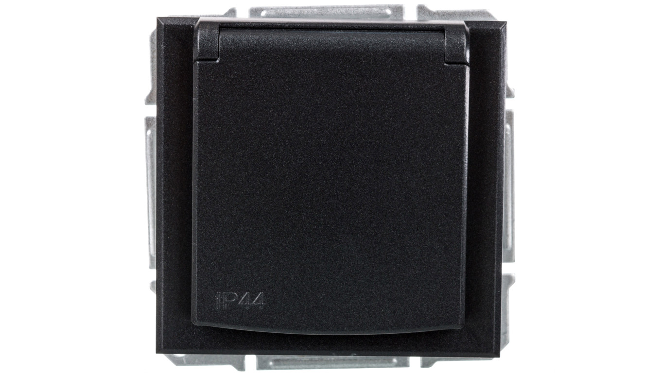 ASFORA Gniazdo 2P+PE IP44 do systemu ramkowego antracyt EPH2800671