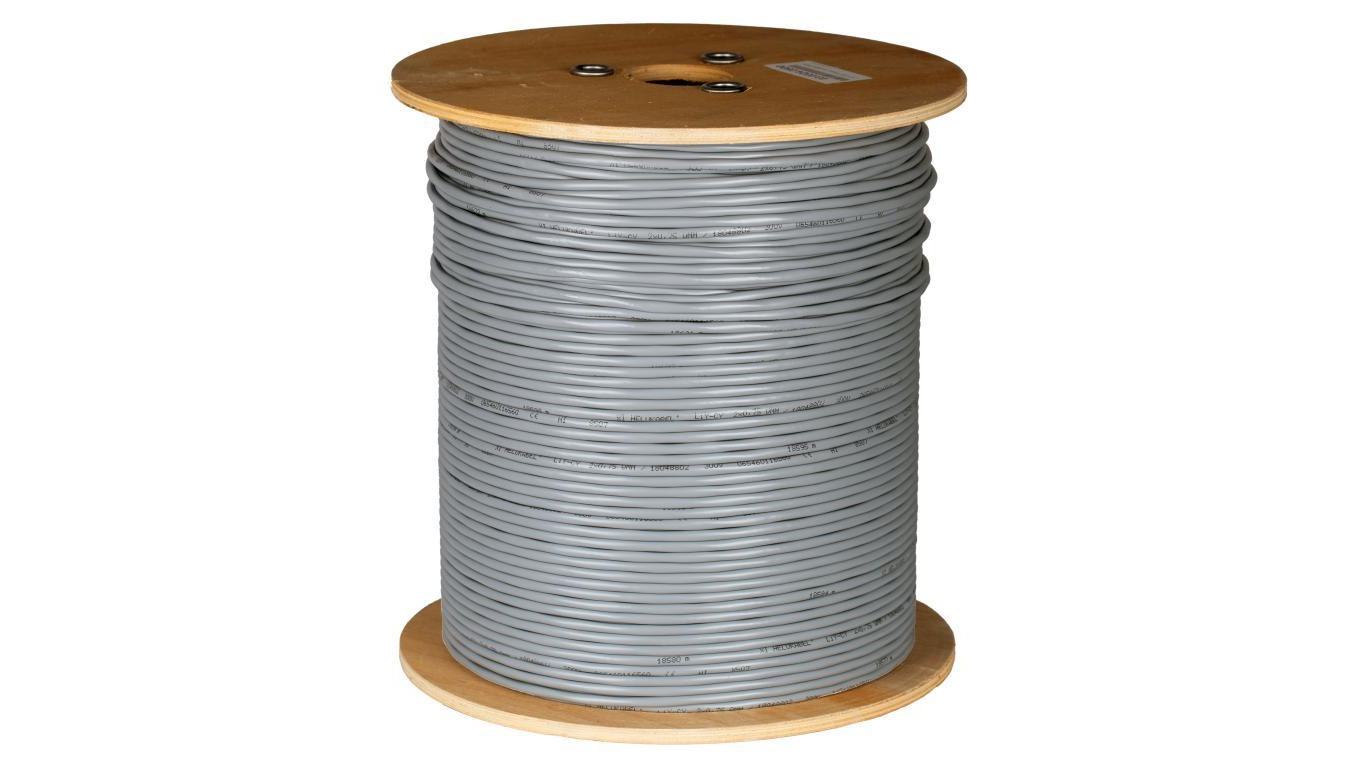 Kabel sterowniczy LIYCY 2x0,34mm2 szary 300/300V ekranowany olejoodporny linka Helukabel /100m/
