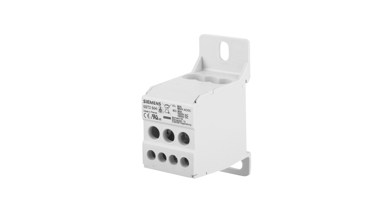 Blok rozdzielczy 80A 1P 690V 1x16mm2 8x10mm2 DIN 5ST2504