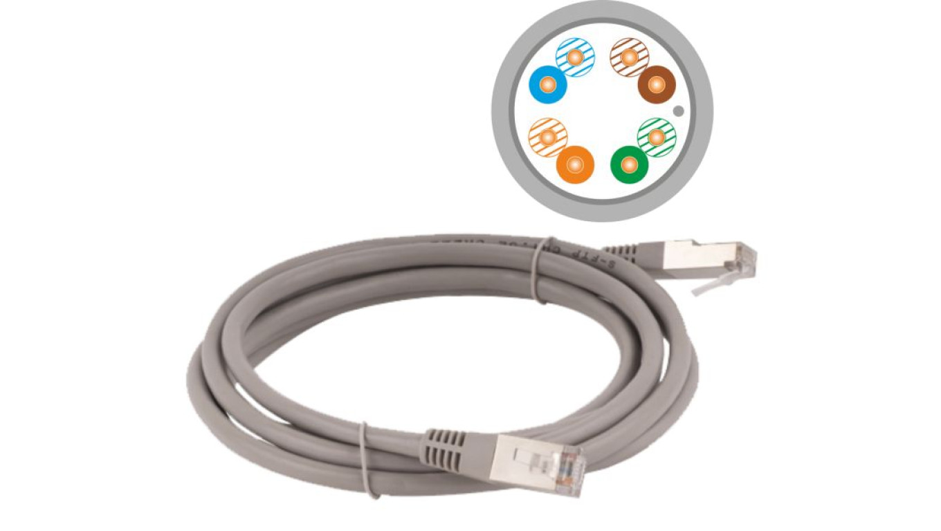Patch-cord F/UTP kat.5e PVC 3.0m szary KKF5SZA3.0