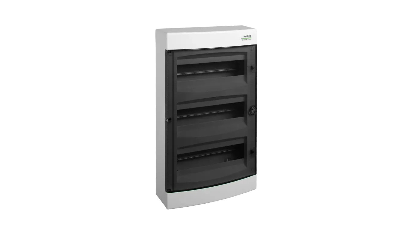 Obudowa instalacyjna PNS skrzynka natynkowa 4x18 modułów 396x651x112mm plastikowa biała z drzwiami przeźroczystymi IP40 NOARK