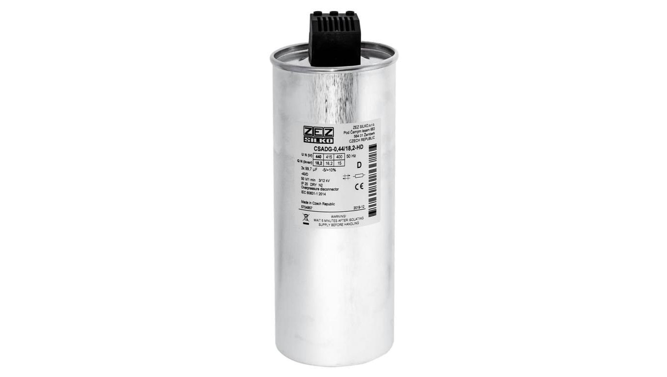 Kondensator 18,2kvar 440V Cn=3x99,75µF In=3x23,91A