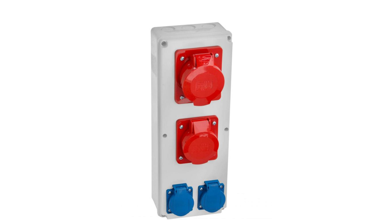 VIPLAST Rozdzielnica Gniazdo Vertical 32/5 + 16/5 + 2x250V