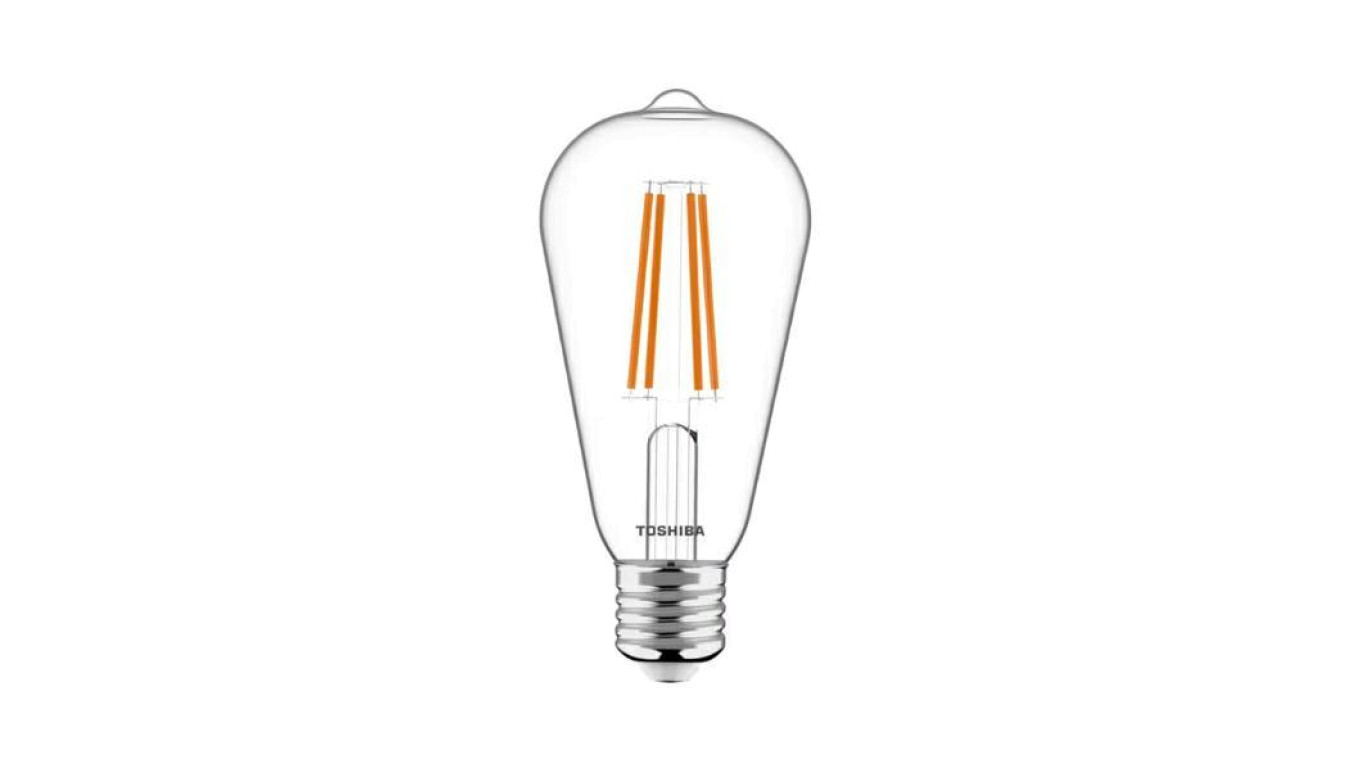 Toshiba Żarówka E27 ST64 led 7W 2700K DIM ściemnialna RETRO Vintage filament 806lm