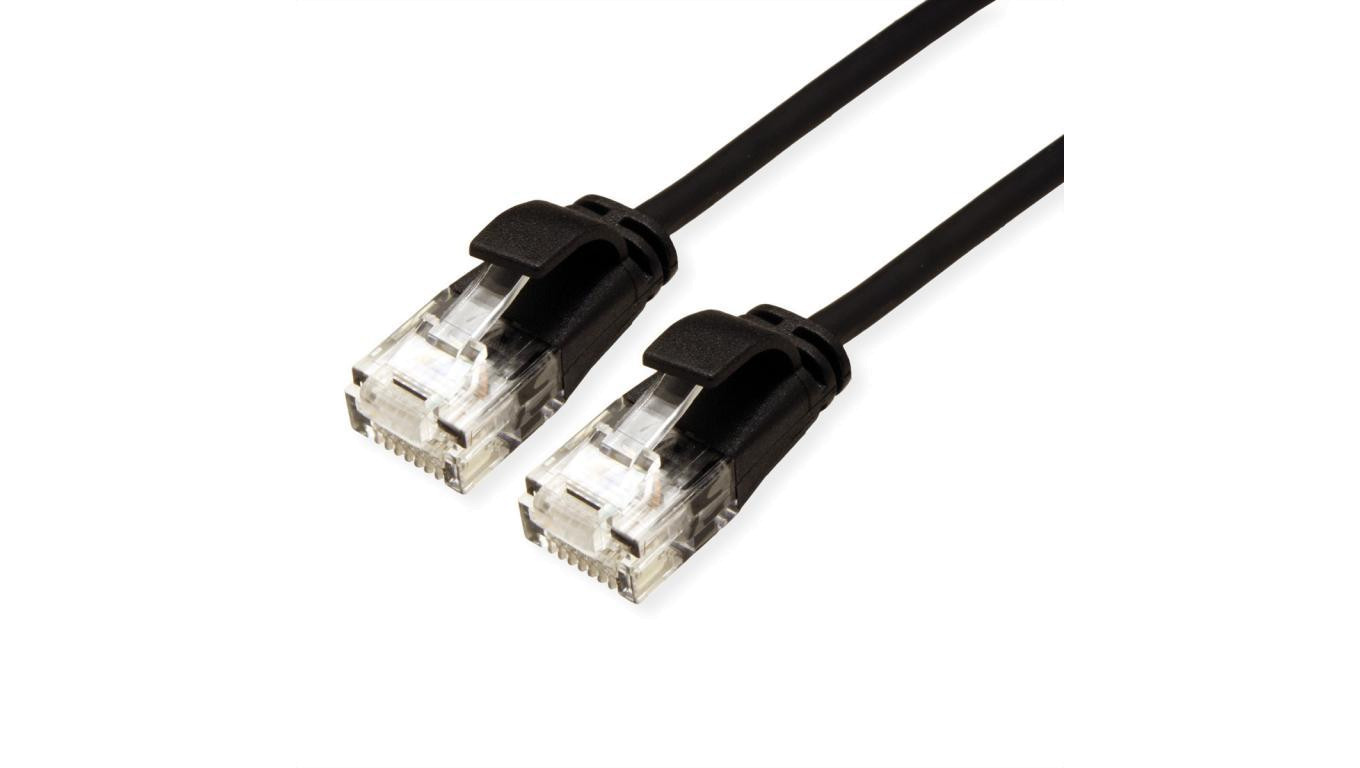 ROLINE UTP Data Center Patch Cord Cat.6A (Class EA), LSOH, bardzo cienki, czarny, 1 m