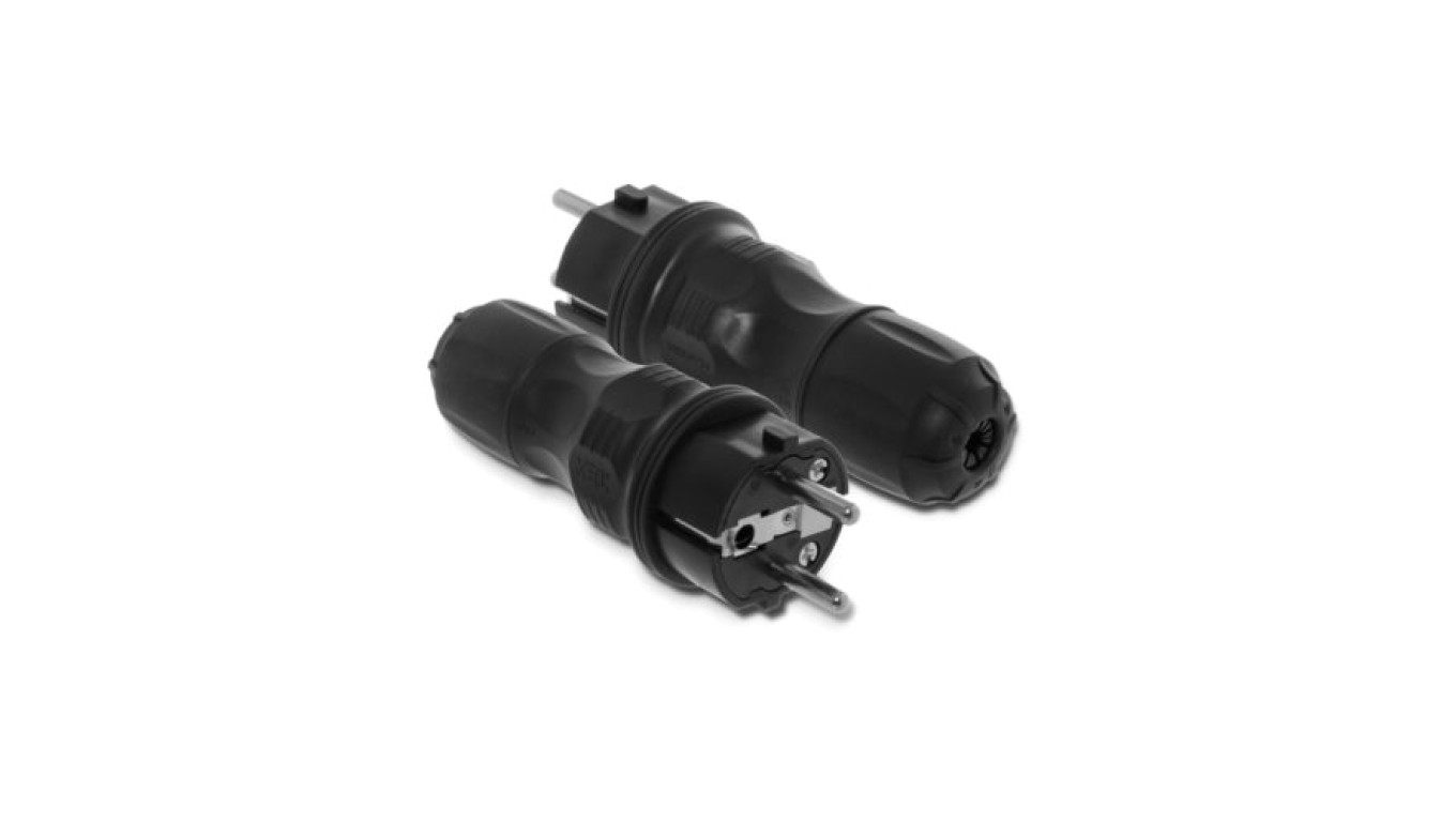 Wtyczka prosta 16A 2P+Z 250V IP54 czarna WT-54 W-97446