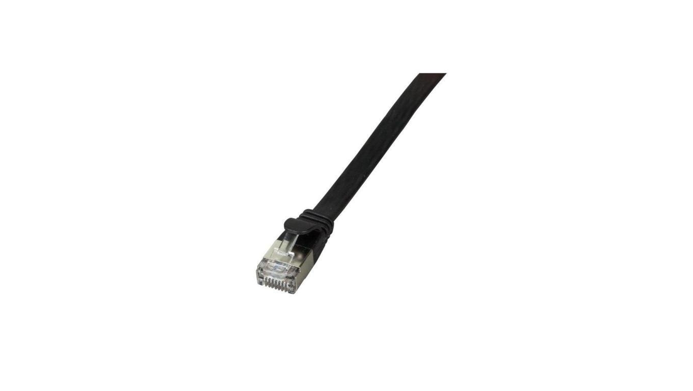 Patchcord płaski U/FTP 1m Cat.6A czarny