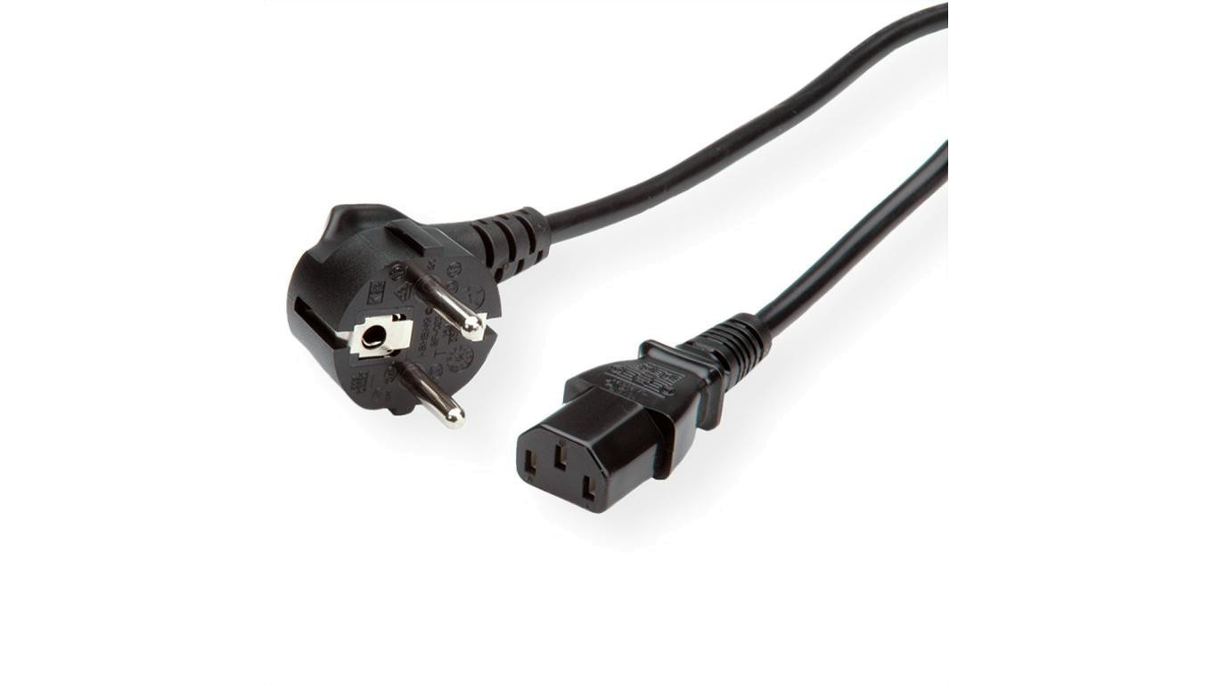 Kabel zasilający ROLINE GREEN, prosty IEC-żeński, czarny, 1,8 m