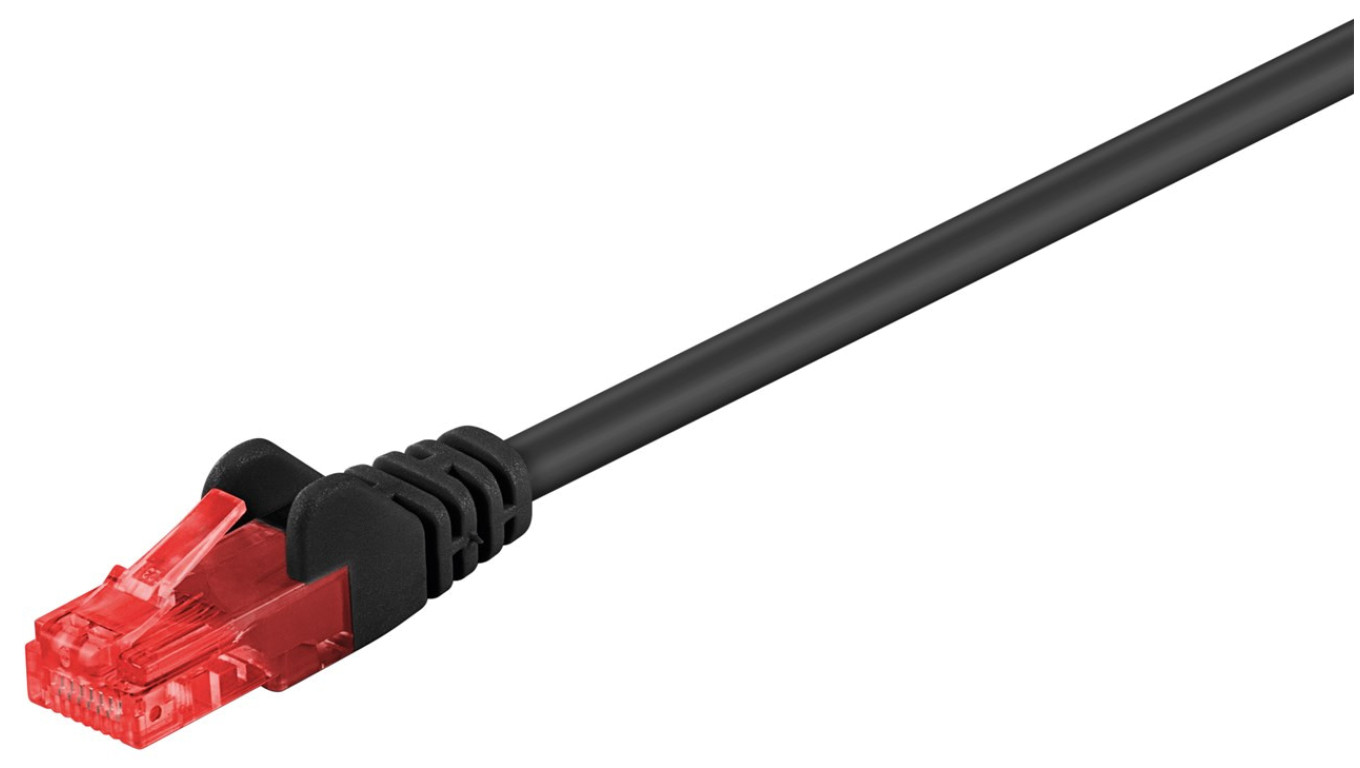CAT 6Kabel łączący, U/UTP, czarny - Długość kabla 10 m