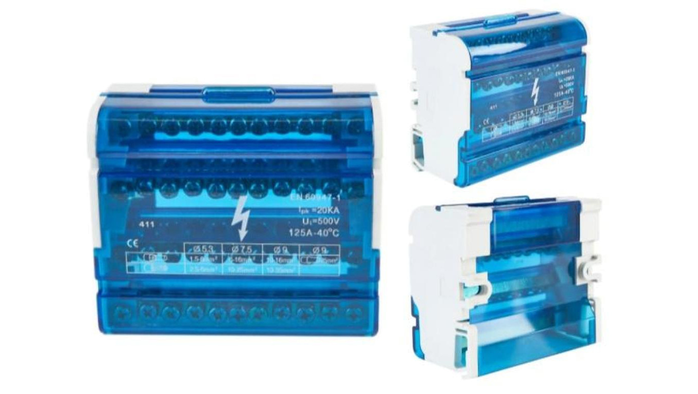 VCX Modułowy Blok Rozdzielczy 125A 20kA 500V 15 otworów