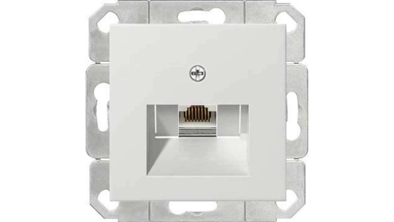Gniazdo komputerowe poj. RJ45 cat. 6 Gira System 55 biały mat