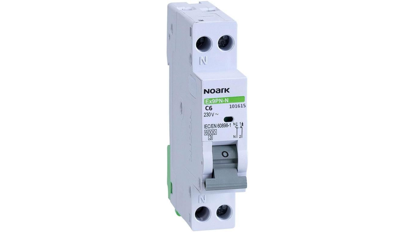 Wyłącznik nadprądowy bezpiecznik 1-fazowy C 6A 1-biegunowy 1P 230V 1-modułowy NOARK