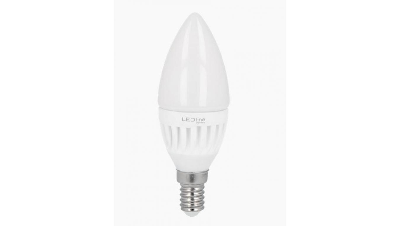 LED line PRIME żarówka LED E14 9W 6500K zimna 1170lm 130lm/w CERAMICZNA C37 DIM ŚWIECZKA ŚCIEMNIALNA 5 lat gwar.