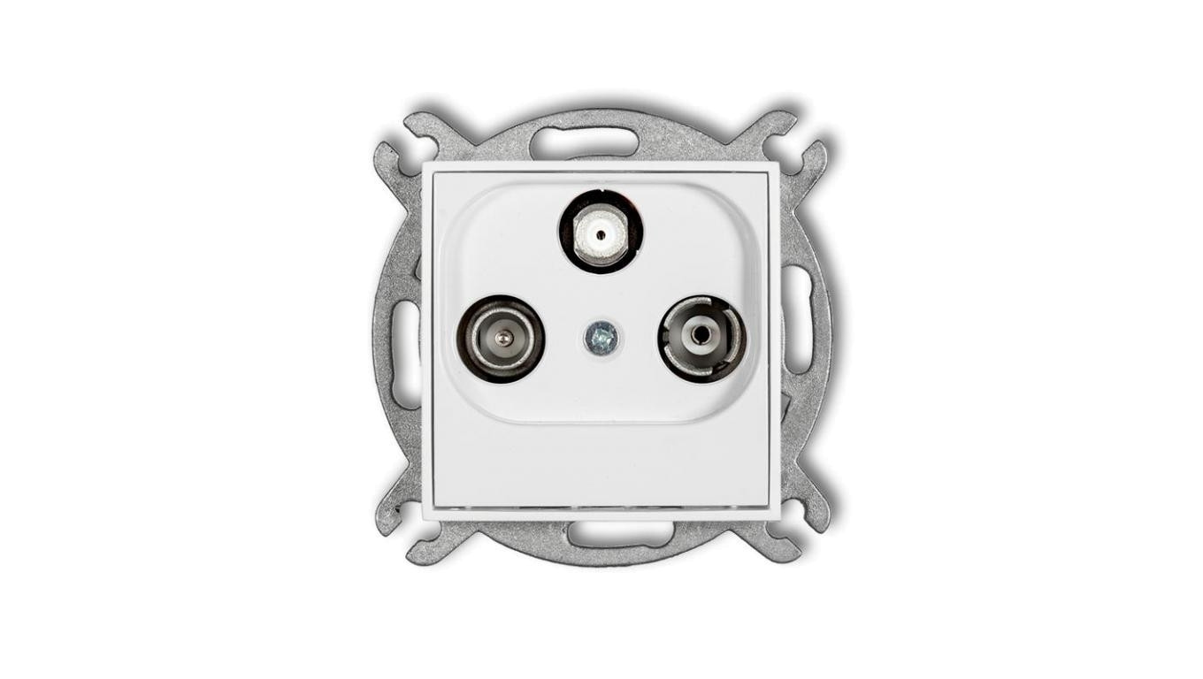 MINI Mechanizm gniazda abonenckiego RTV-SAT końcowego 1,5dB biały mat 25MGS
