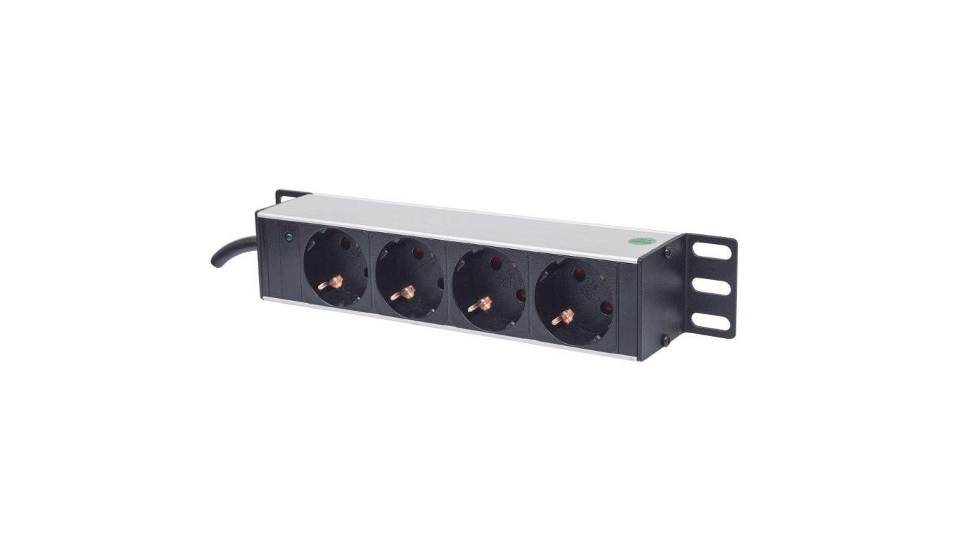 Listwa zasilająca Rack 10, 4 gniazda Schuko