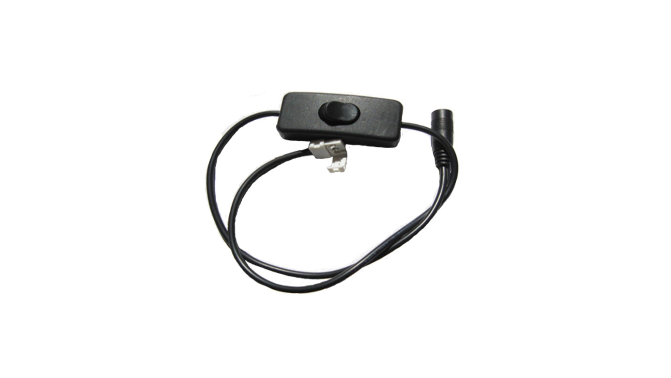 Złączka DC żeńska + klik 8mm + włącznik 2,1/5,5