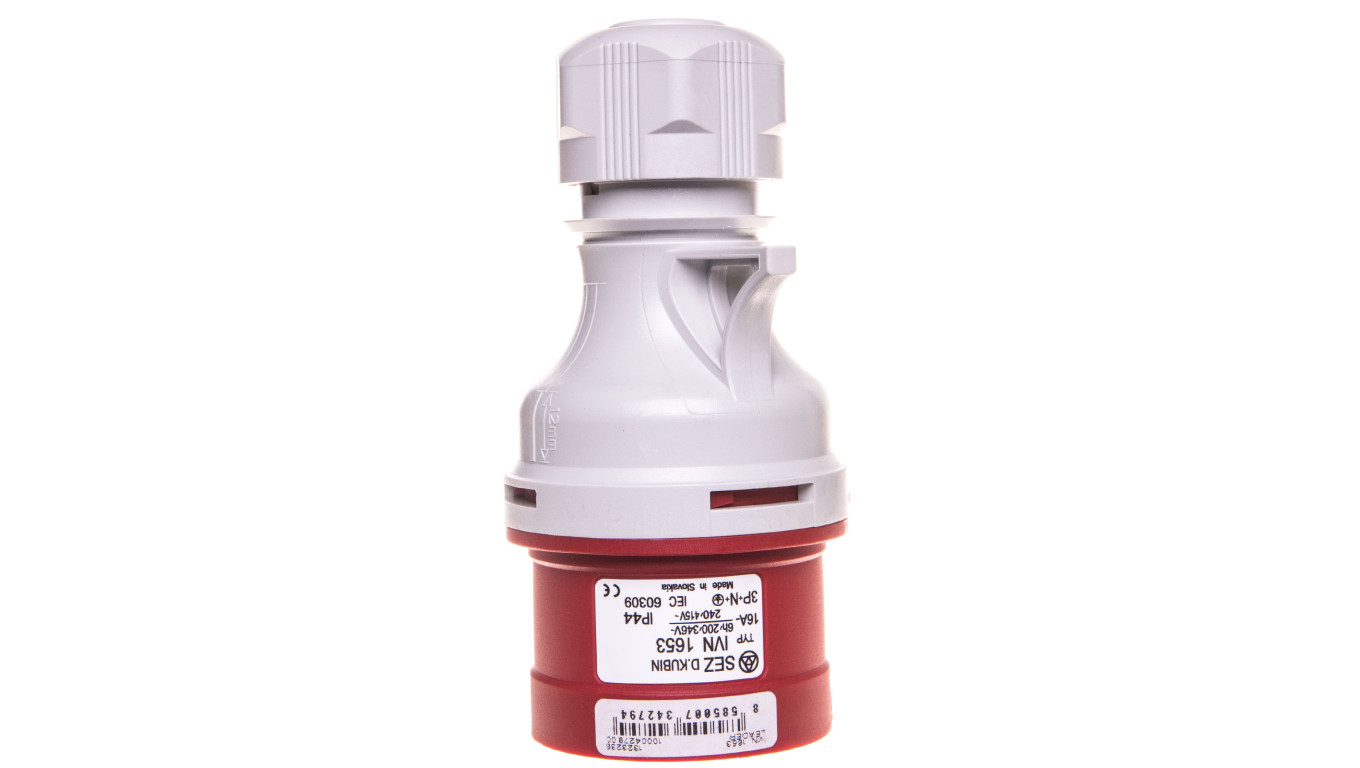 Wtyczka przenośna 5P 16A 400V czerwona IP44, IVN 1653