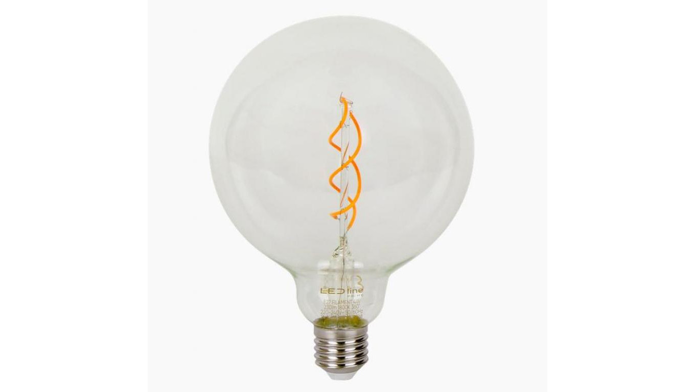 LED line PRIME żarówka LED E27 4W 1800K bardzo ciepła 230lm 220-240V FILAMENT G125 KULA RETRO EDISON VINTAGE ŚCIEMNIALNA 5 lat g