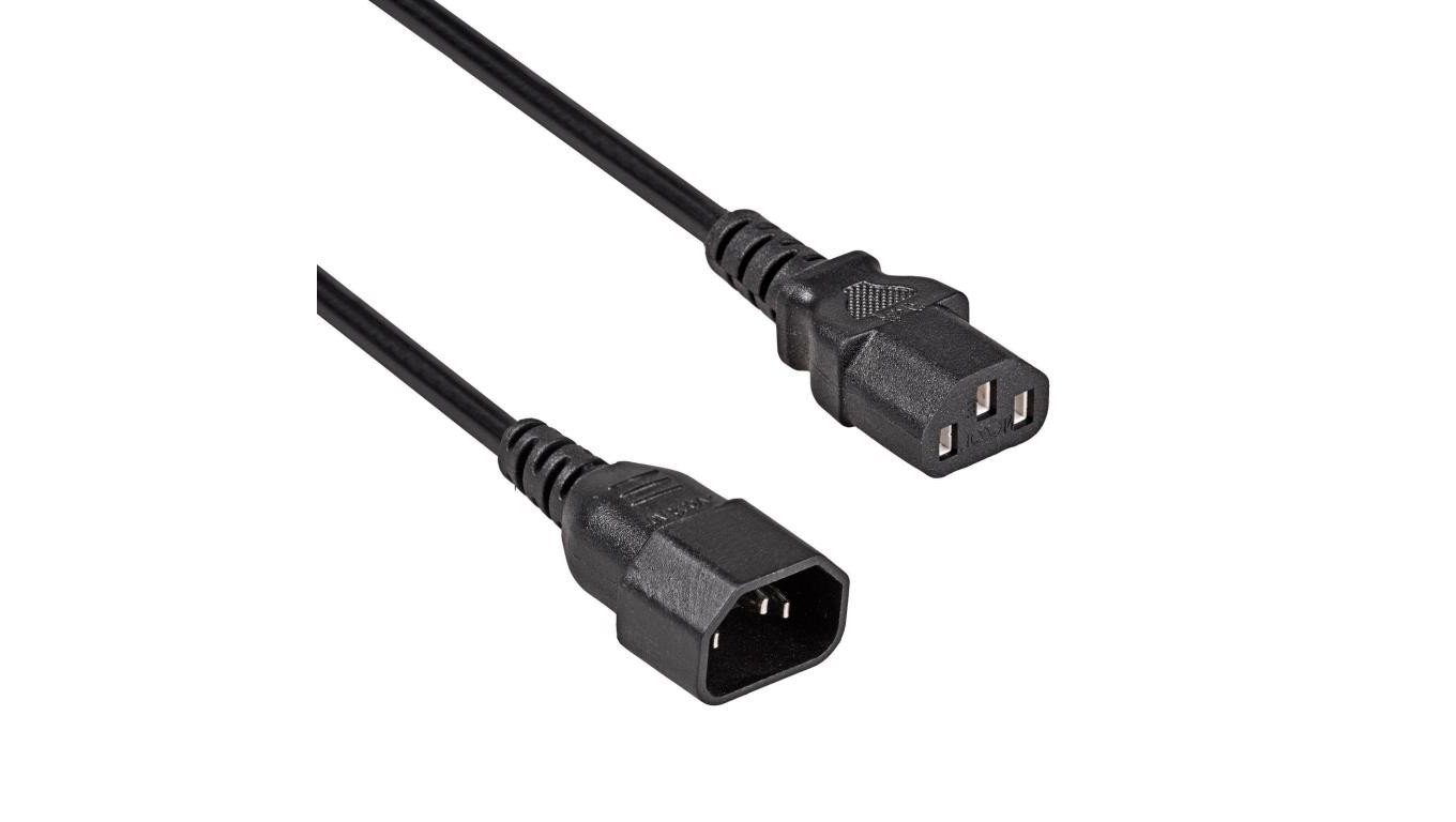 Kabel zasilający Akyga AK-PC-07C przedłużacz CU IEC C13 / C14 3m