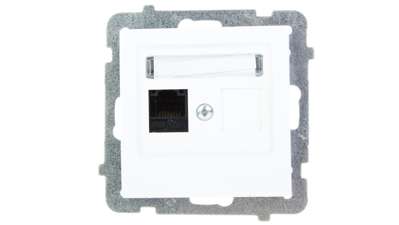 AS Gniazdo komputerowe pojedyncze RJ45 kat.5e MMC białe GPK-1G/K/m/00