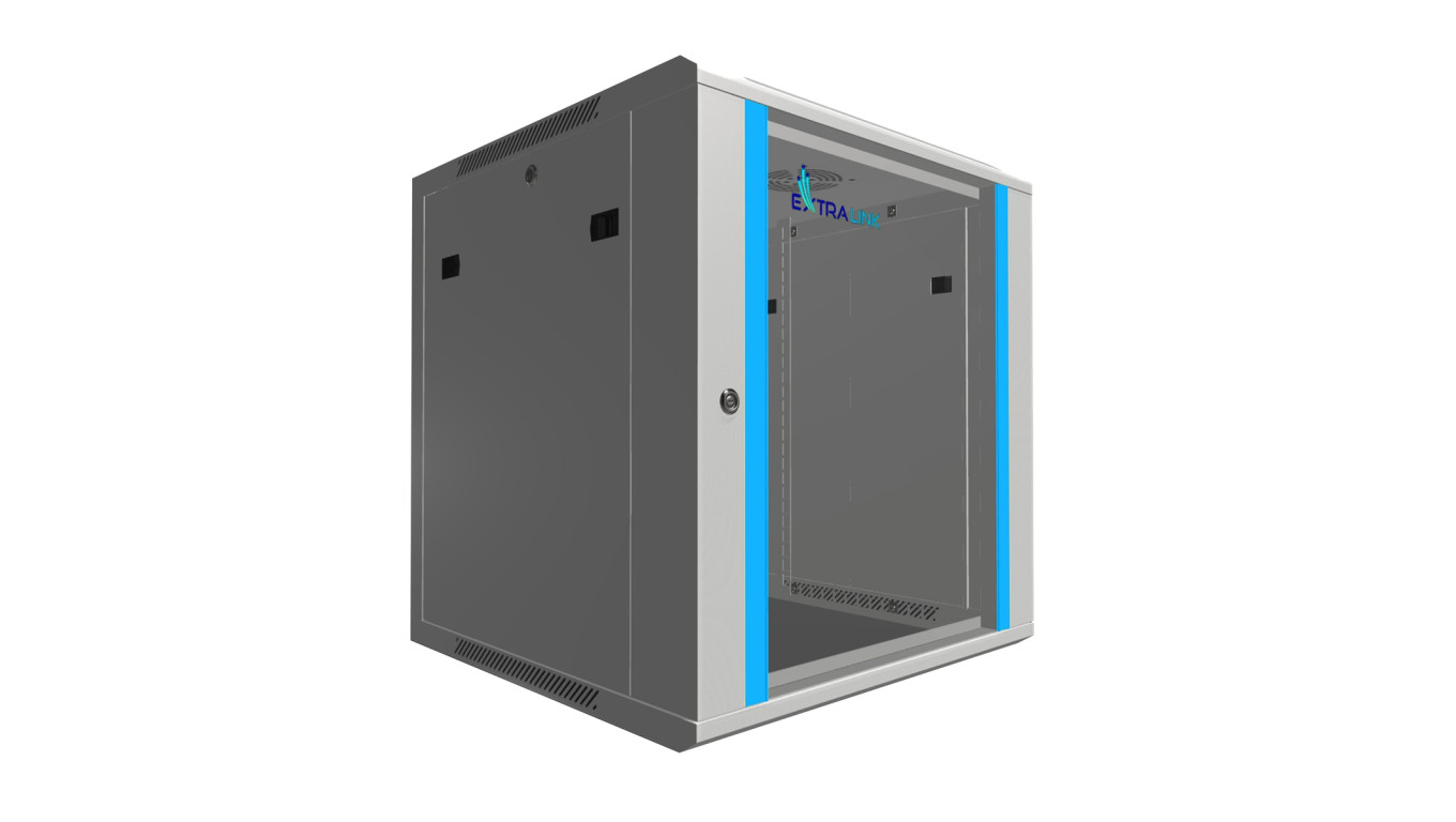 Szafa rack montowana na ścianie Extralink 12U 600x600 Szara