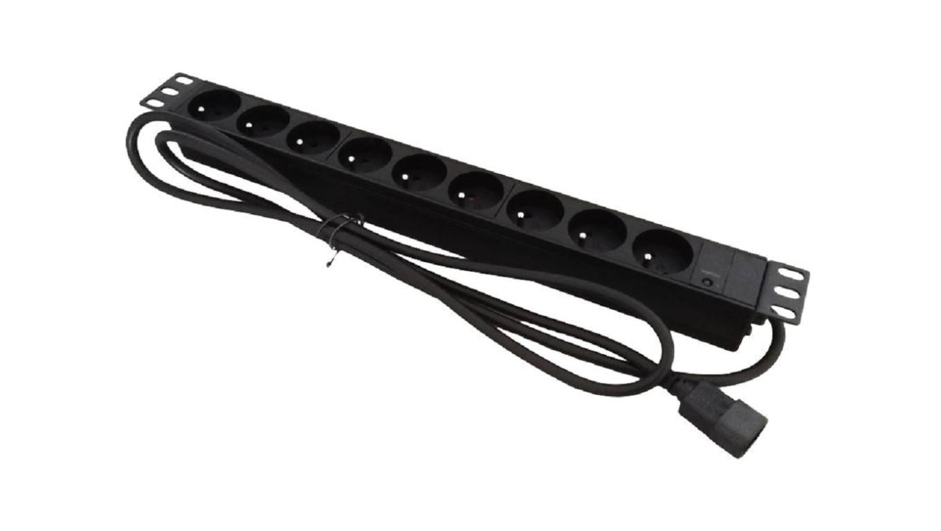 Listwa zasilająca rack 19 cali PDU gniazdo 9 x CEE 7/5 wtyk IEC320 C20