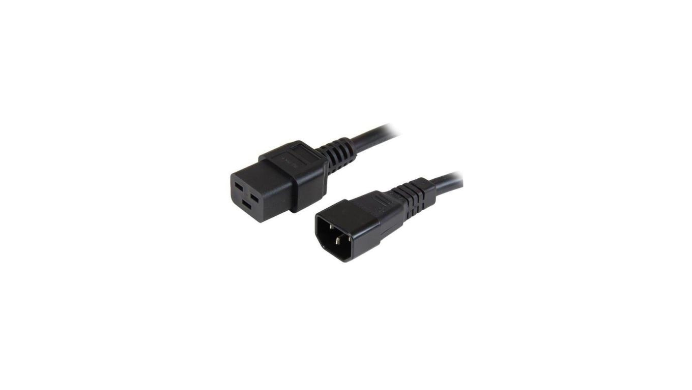 Przedłużacz kabel Zasilający Iec320 C14 Na C19 10A 2M Czarny ICOC 066-NC
