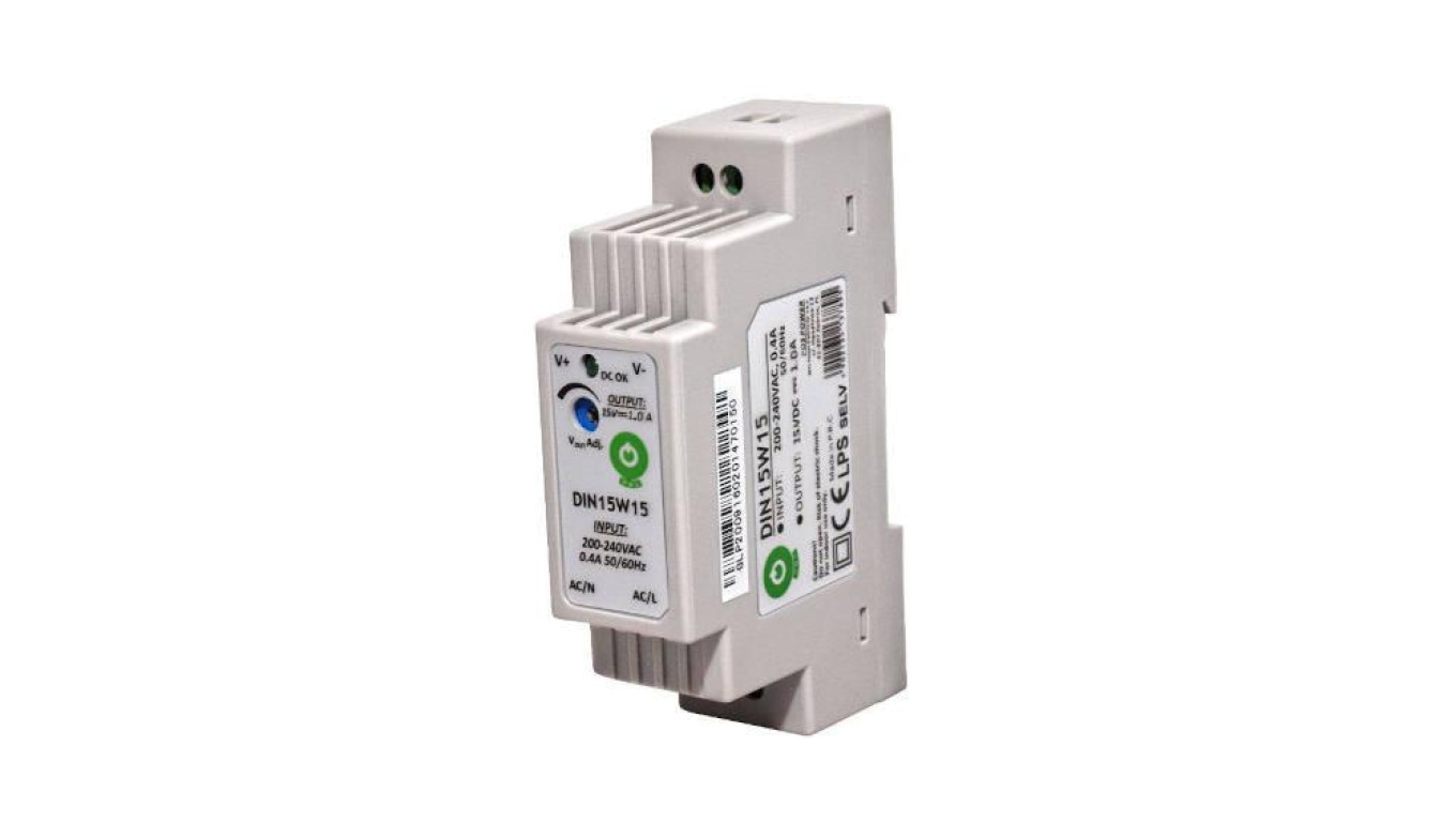 DIN15W15 Zasilacz na szynę DIN 15W 15V