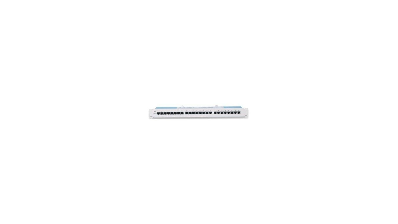 Patch Panel 1U Cat5e STP, 24 porty RJ45, szary