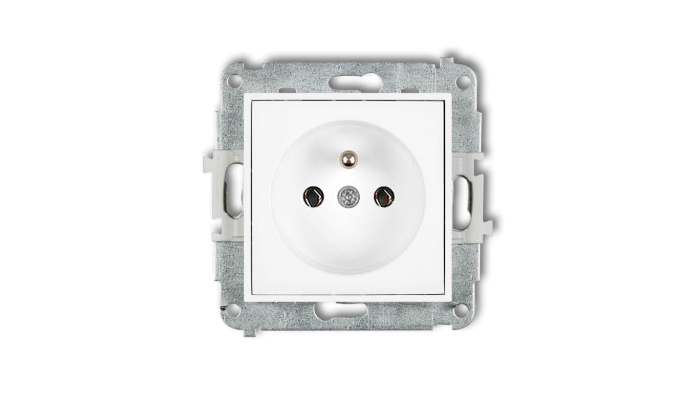 ICON Mechanizm gniazda pojedynczego z uziemieniem 2P+Z (bez przesłon torów prądowych) biały mat 25IGP-1z