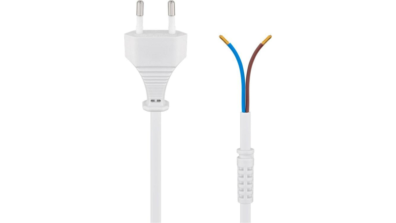 Kabel z wtyczką Euro do montażu, 1,5 m, biały - Wersja kolorystyczna Biały
