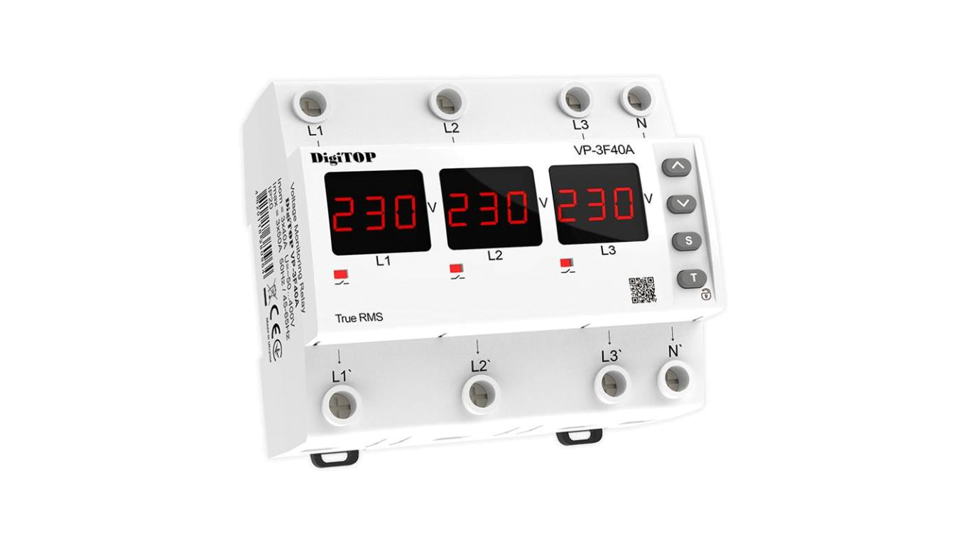Przekaźnik napięciowy trójfazowy DigiTop VP-3F40A