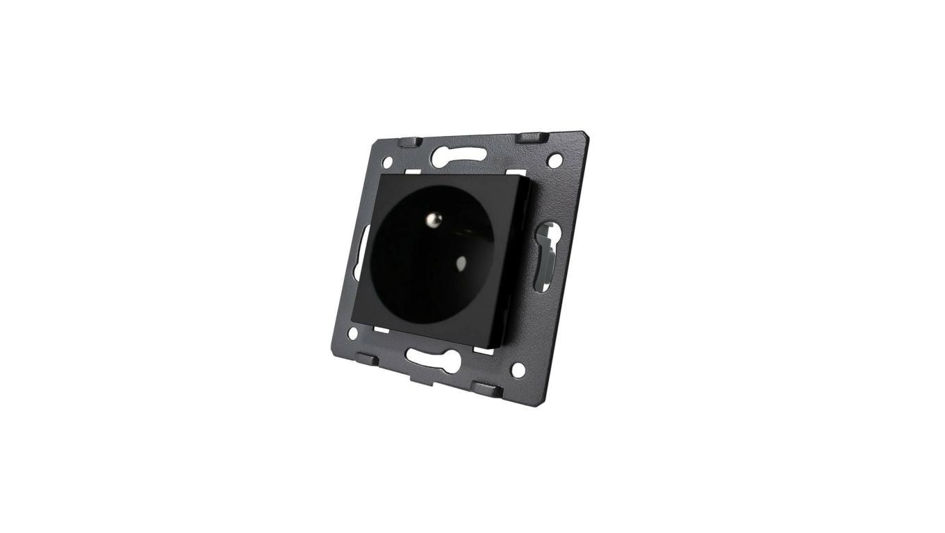 Livolo CZARNY WKŁAD GNIAZDA ELEKTRYCZNEGO 16A FRENCH (BOLEC) C7-C1FR-12
