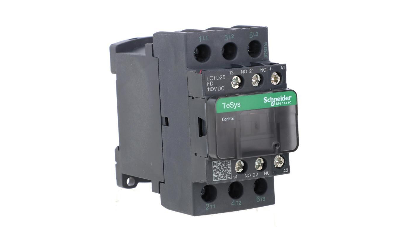 TeSys Deca Stycznik mocy 25A 3P 110V DC 1Z 1R LC1D25FD