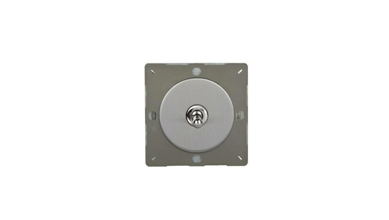 VariGrid Włącznik uchylny pojedynczy Metal stal szlifowana dźwigniowy 10A 230V uchylny EGT1S (system ramkowy Varilight)