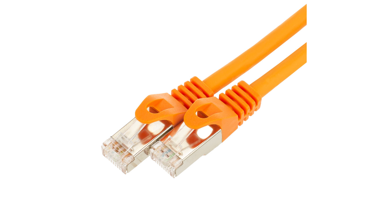 Patchcord S/FTP kat.7 PiMF kabel sieciowy LAN 2x RJ45 PoE pomarańczowy 5m NEKU