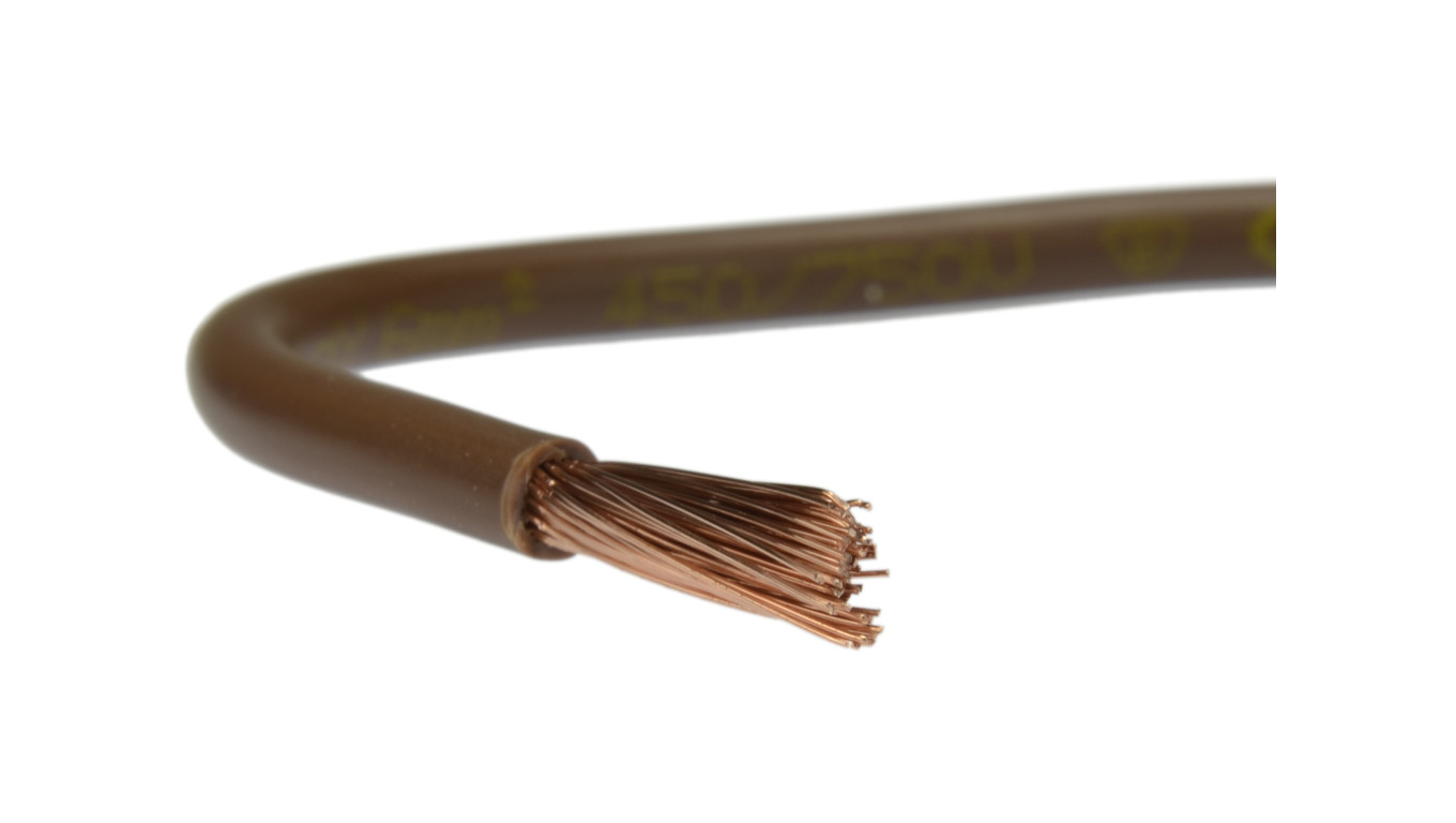 Przewód instalacyjny H07V-K / LgY 6 750V brązowy linka giętka Elektrokabel /100m/