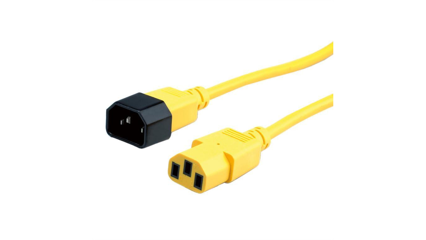 Przedłużacz zasilania ROLINE, IEC 320 C14 - C13, żółty, 1,8 m
