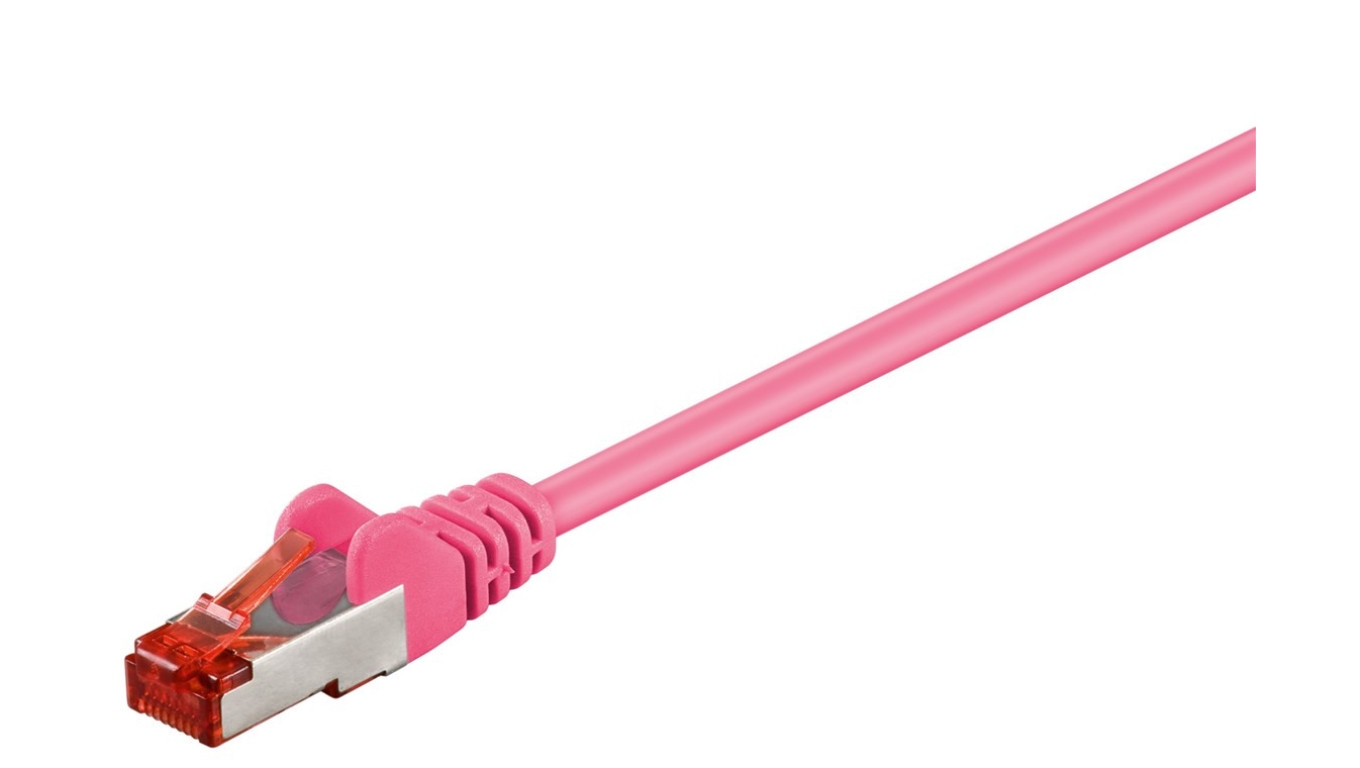 CAT 6 Kabel łączący, S/FTP (PiMF), Purpurowy - Długość kabla 0.15 m
