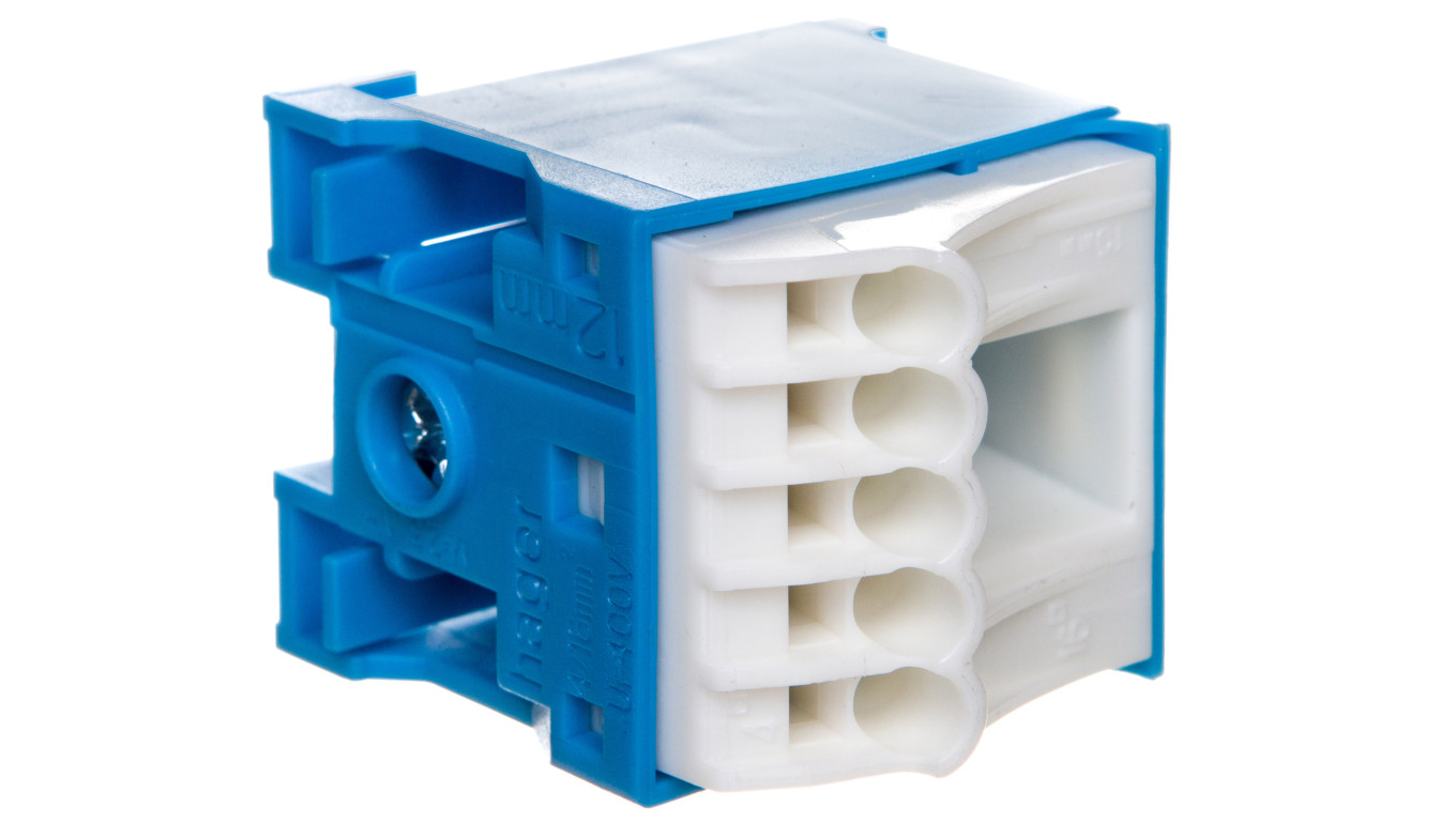 Blok samozaciskow 63A QC niebieski 6 przyłączy 33x30x34mm KN06N